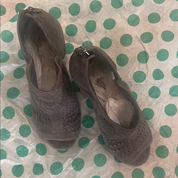 Vince Camuto Charcoal Peep-Toe Ankle Booties - Picture 2 of 8